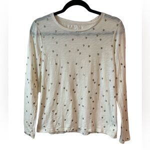 Boden Cream Long Sleeve T-Shirt with Sparkles
